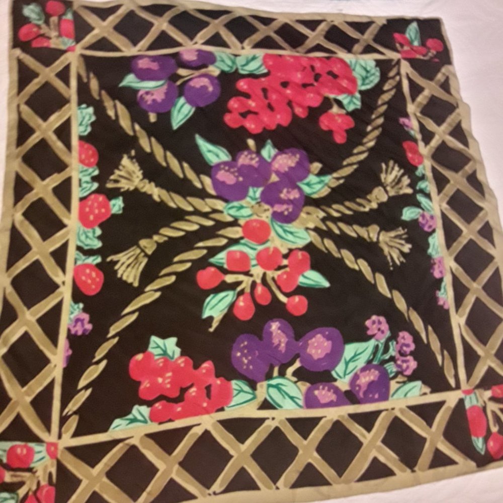 Silk Scarf Vintage Large Square Giorgio Beverly HillsColorful - Picture 2 of 10